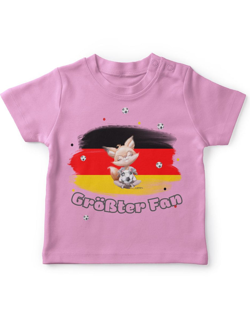 Baby / Kinder T-Shirt mit Spruch Süßer Fuchs als größter Fan - von Mikalino