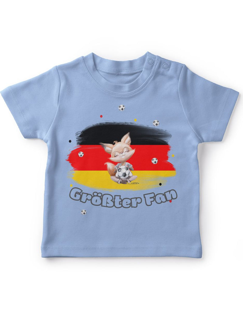 Baby / Kinder T-Shirt mit Spruch Süßer Fuchs als größter Fan - von Mikalino