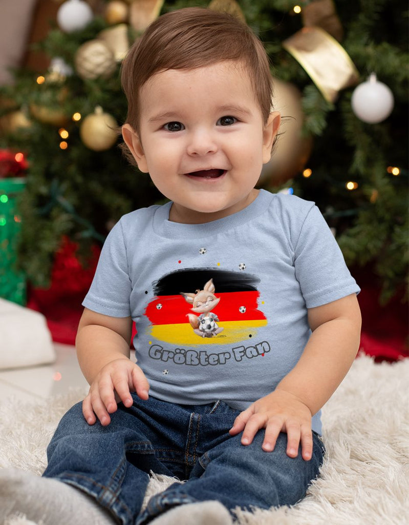 Baby / Kinder T-Shirt mit Spruch Süßer Fuchs als größter Fan - von Mikalino