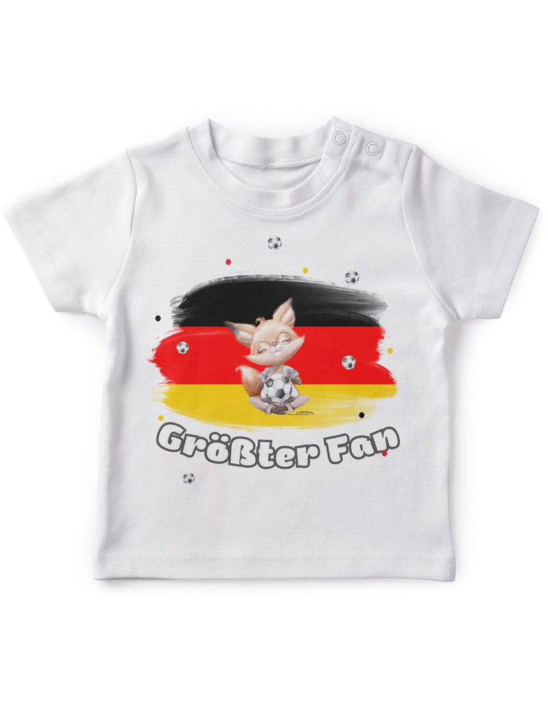 Baby / Kinder T-Shirt mit Spruch Süßer Fuchs als größter Fan - von Mikalino