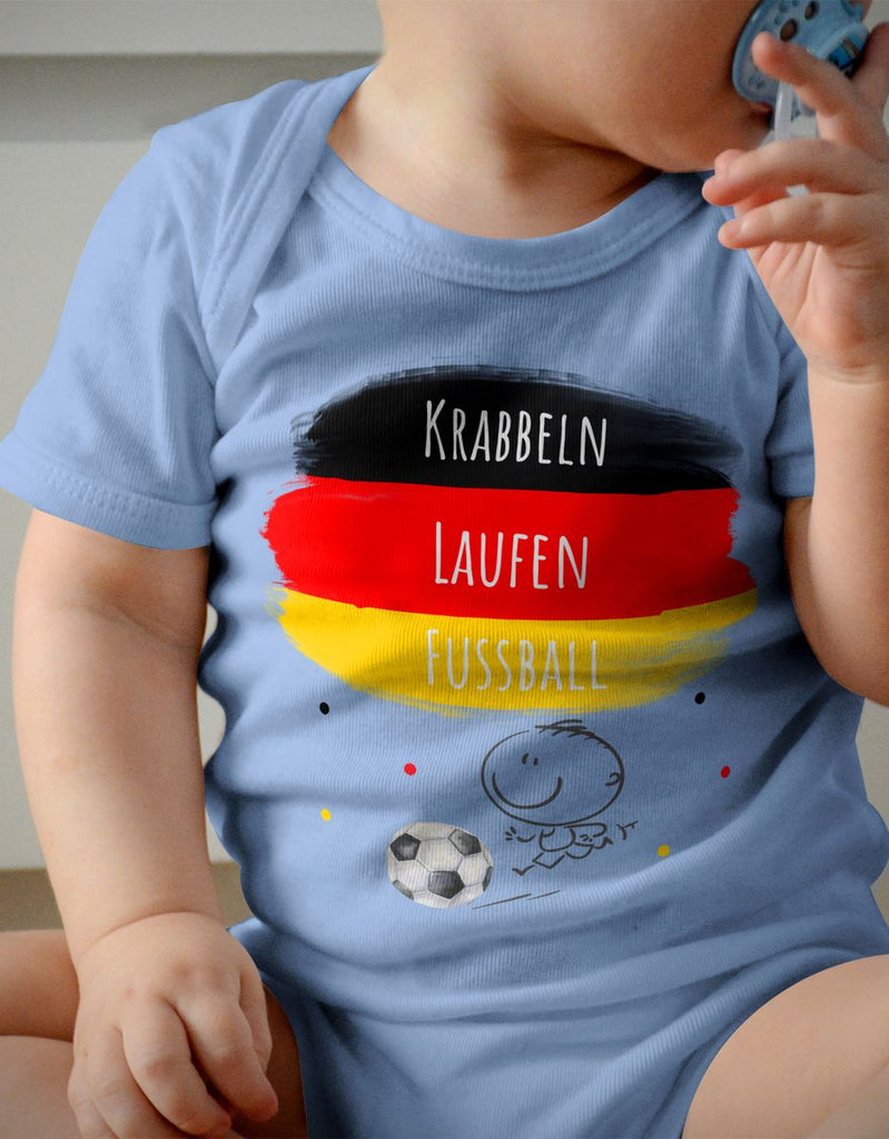 Babybody mit Spruch Krabbeln Laufen Fussball Deutschland - von Mikalino