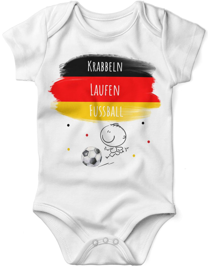 Babybody mit Spruch Krabbeln Laufen Fussball Deutschland - von Mikalino