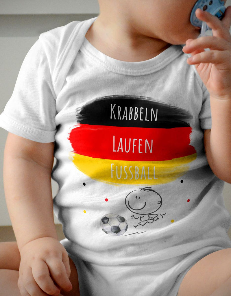 Babybody mit Spruch Krabbeln Laufen Fussball Deutschland - von Mikalino