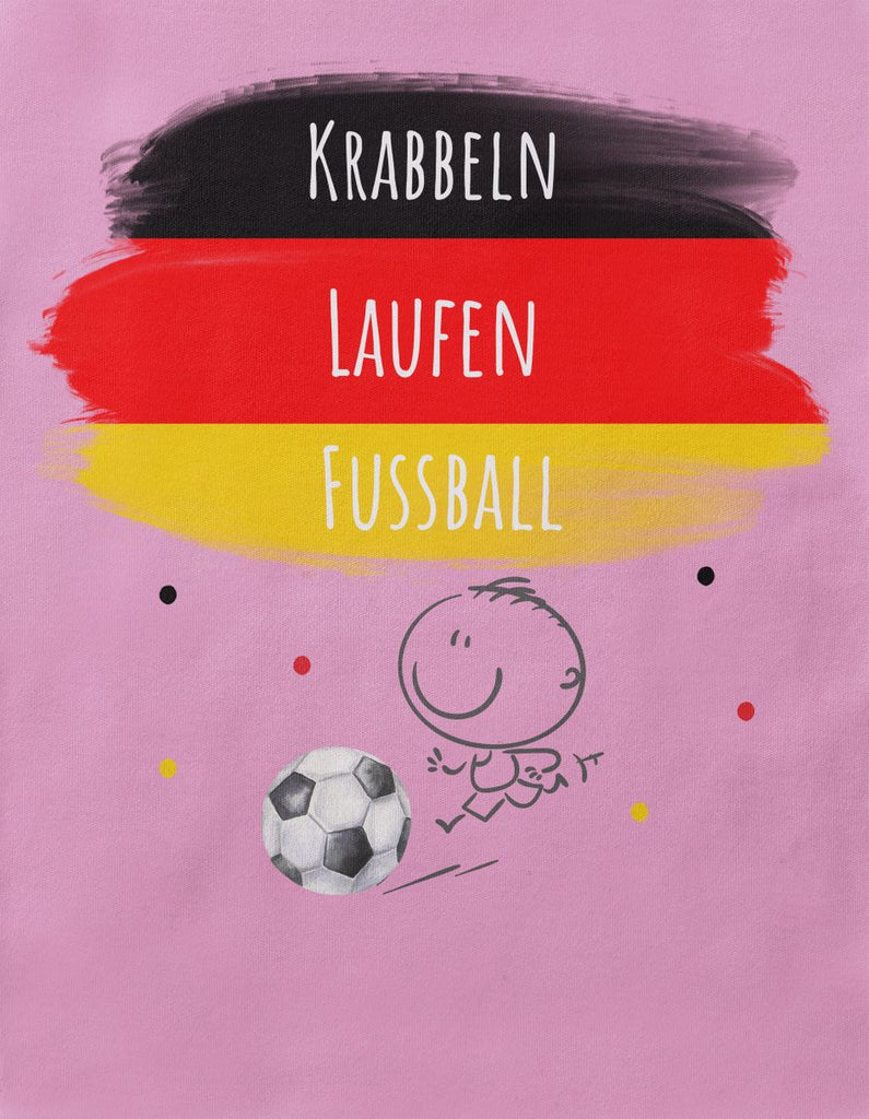 Baby / Kinder T-Shirt mit Spruch Krabbeln Laufen Fussball Deutschland - von Mikalino