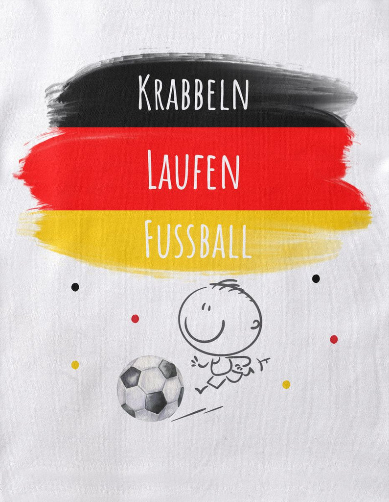 Baby / Kinder T-Shirt mit Spruch Krabbeln Laufen Fussball Deutschland - von Mikalino