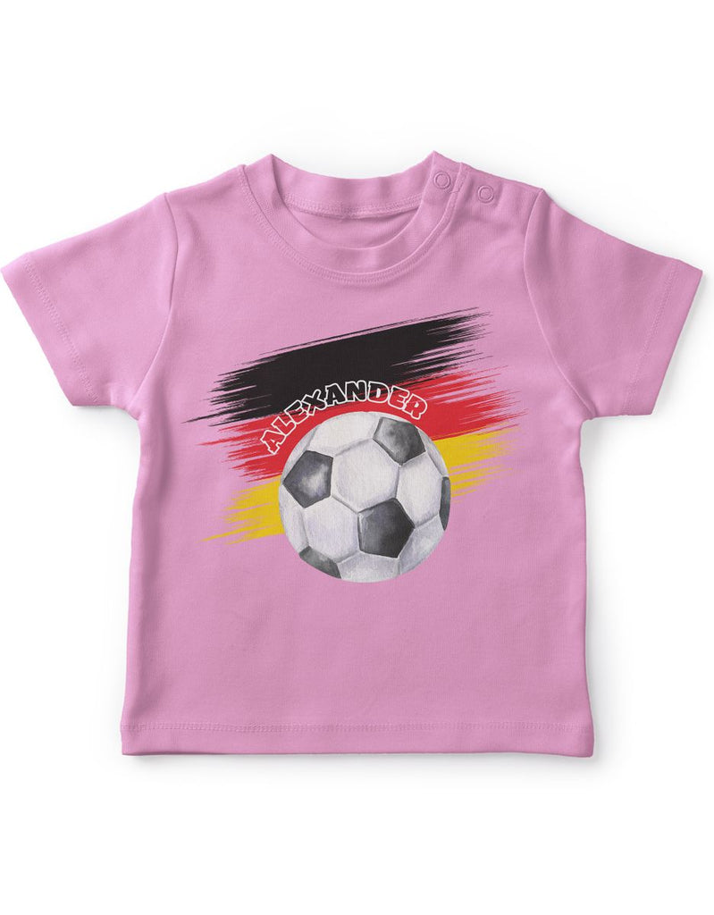 Baby / Kinder T-Shirt mit Spruch Deutschland Flagge personalisiert mit Namen - von Mikalino