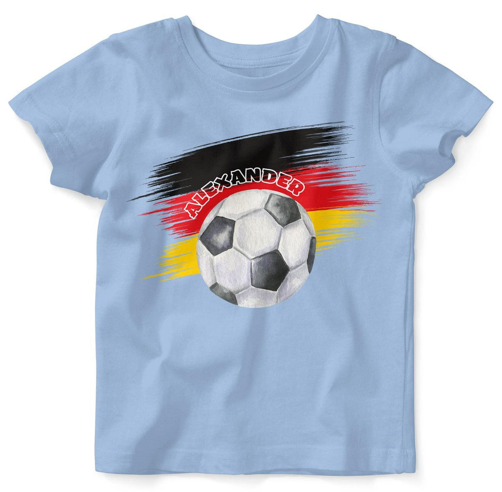 Baby / Kinder T-Shirt mit Spruch Deutschland Flagge personalisiert mit Namen - von Mikalino