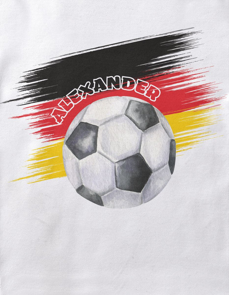 Baby / Kinder T-Shirt mit Spruch Deutschland Flagge personalisiert mit Namen - von Mikalino