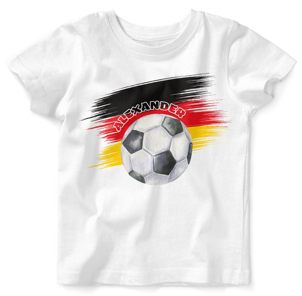 Baby / Kinder T-Shirt mit Spruch Deutschland Flagge personalisiert mit Namen - von Mikalino