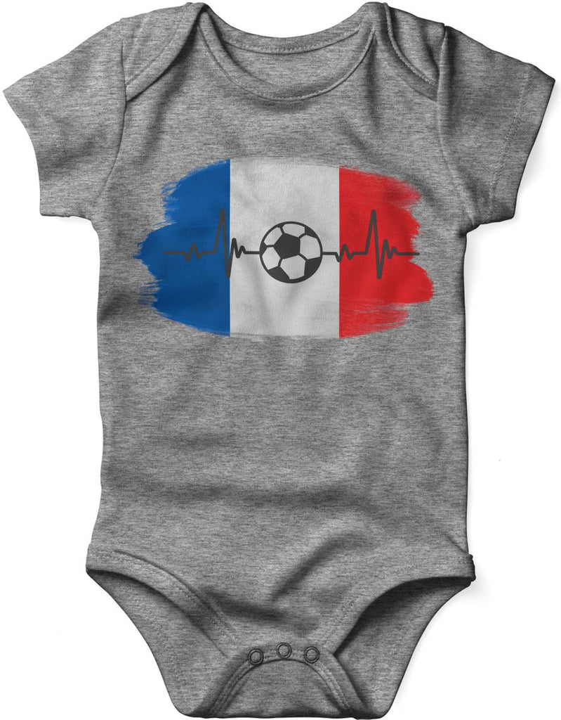 Babybody mit Spruch Frankreich Flagge mit Fussball - von Mikalino