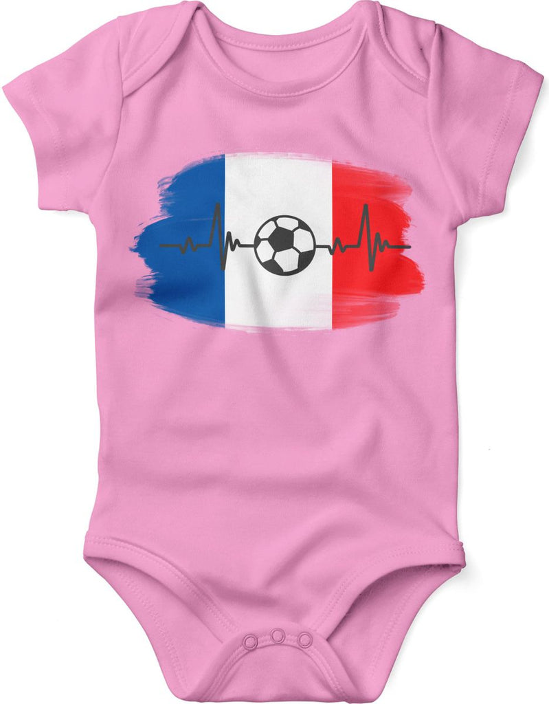 Babybody mit Spruch Frankreich Flagge mit Fussball - von Mikalino