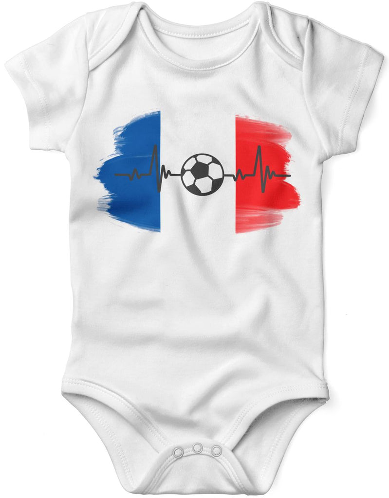 Babybody mit Spruch Frankreich Flagge mit Fussball - von Mikalino