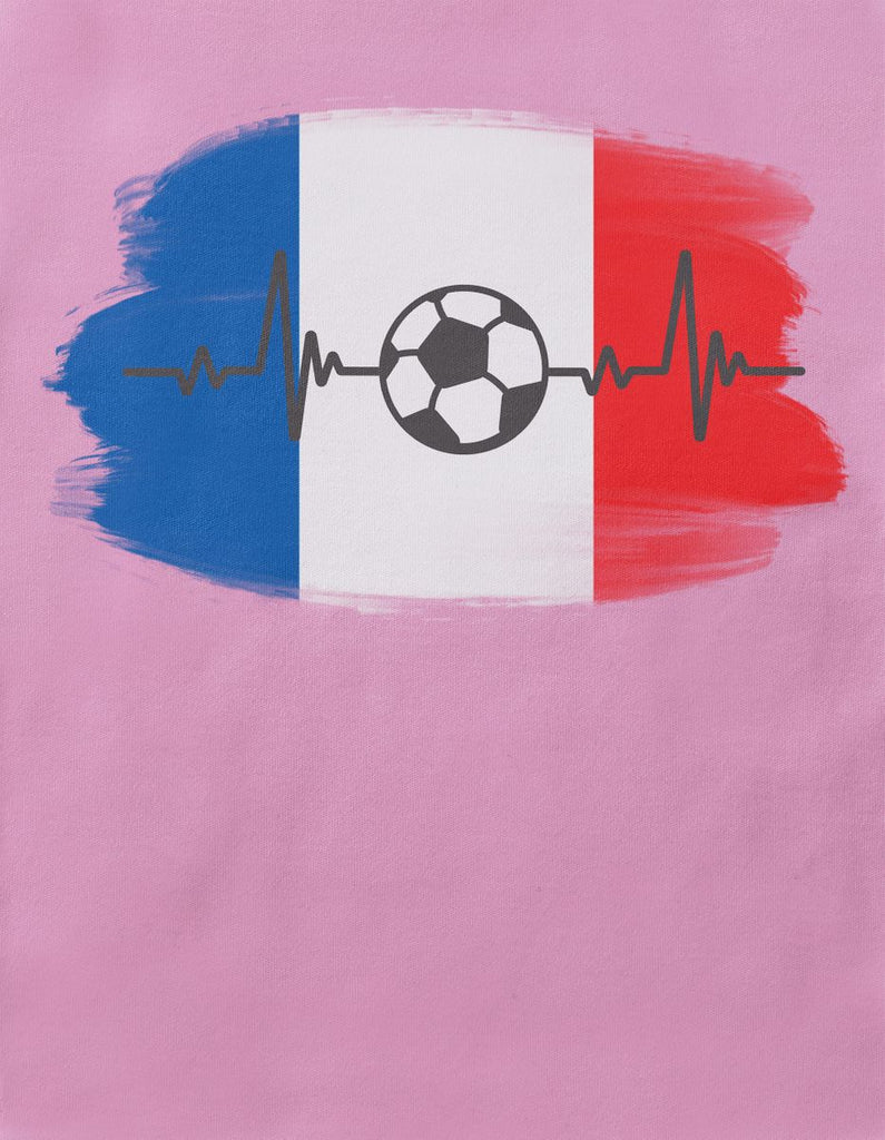 Baby / Kinder T-Shirt mit Spruch Frankreich Flagge mit Fussball - von Mikalino