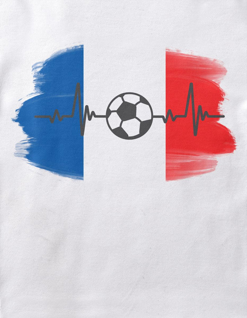 Baby / Kinder T-Shirt mit Spruch Frankreich Flagge mit Fussball - von Mikalino