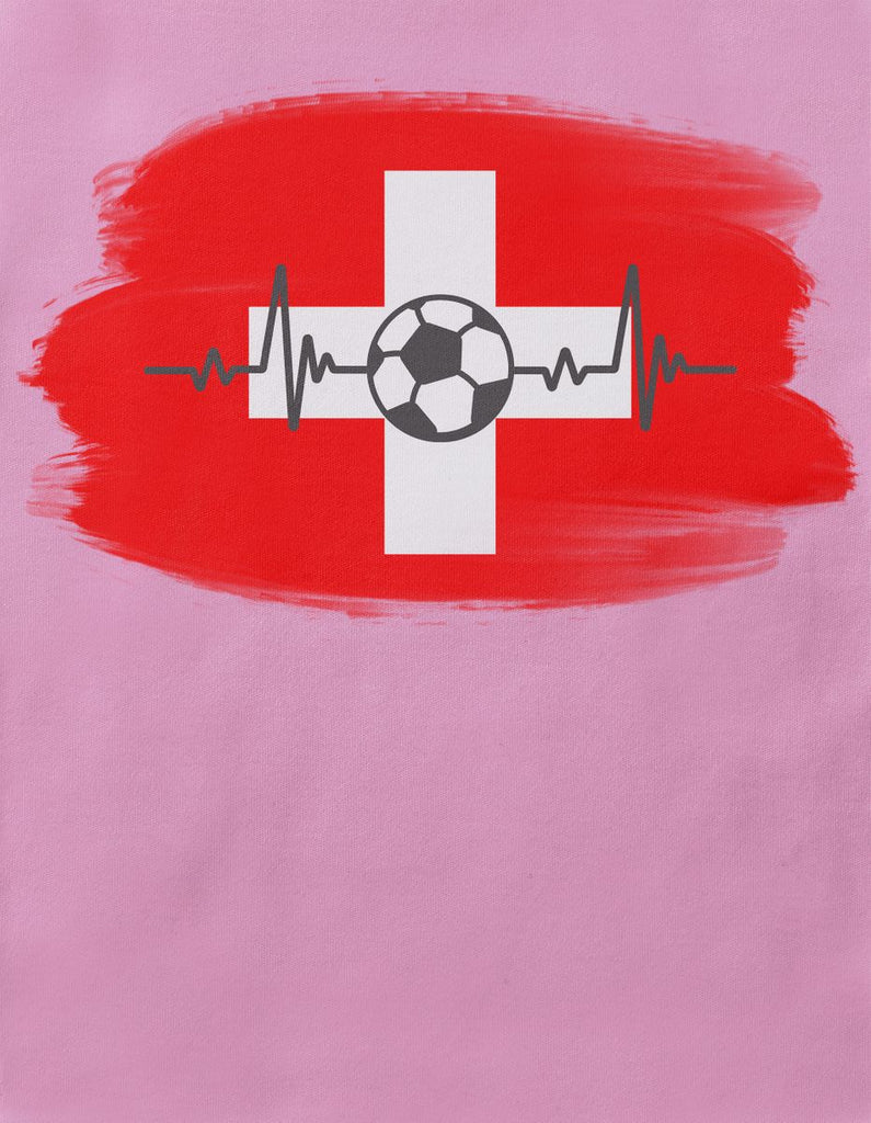 Babybody mit Spruch Schweiz Flagge mit Fussball - von Mikalino