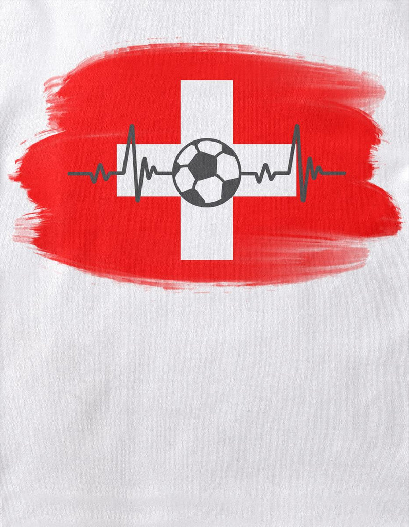 Babybody mit Spruch Schweiz Flagge mit Fussball - von Mikalino