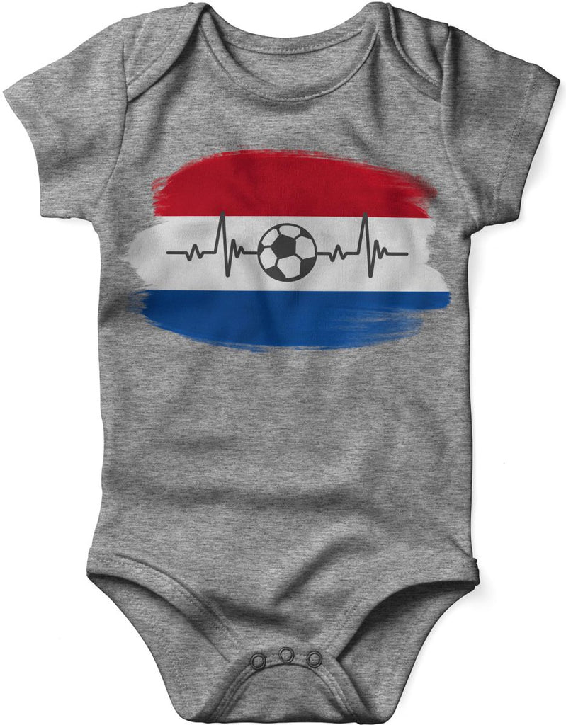 Babybody mit Spruch Niederlande Flagge mit Fussball - von Mikalino