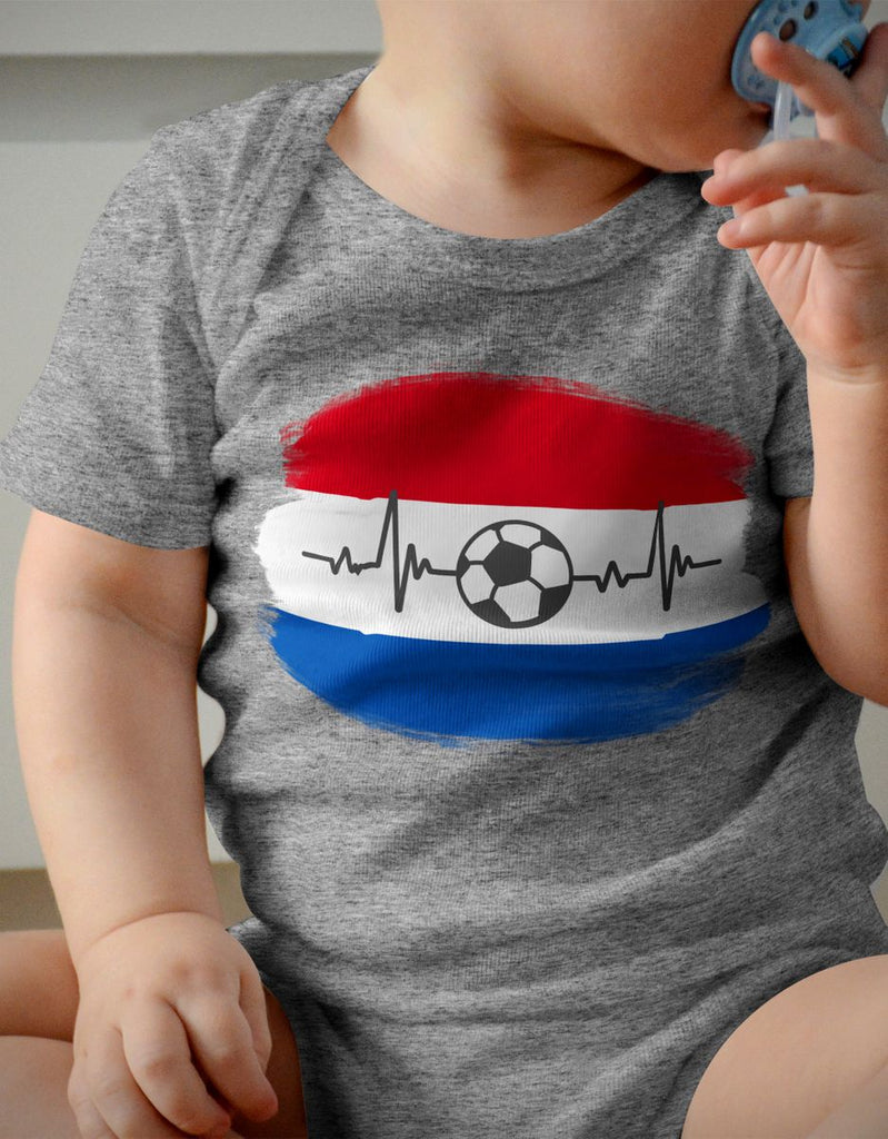 Babybody mit Spruch Niederlande Flagge mit Fussball - von Mikalino