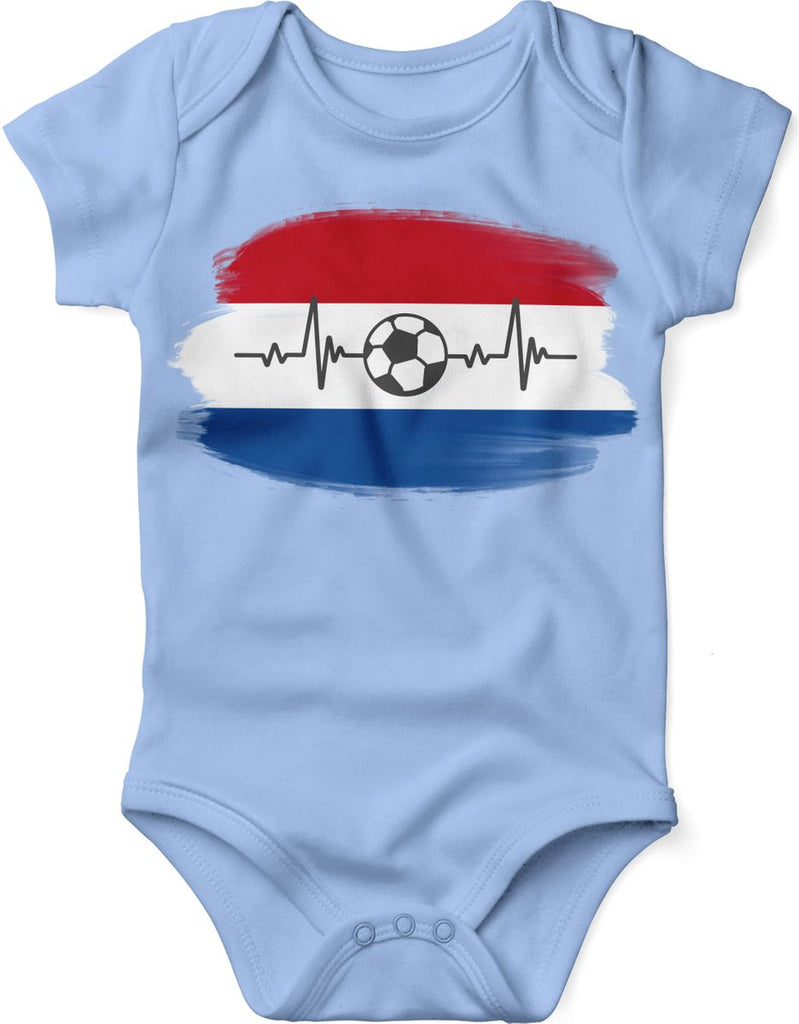 Babybody mit Spruch Niederlande Flagge mit Fussball - von Mikalino