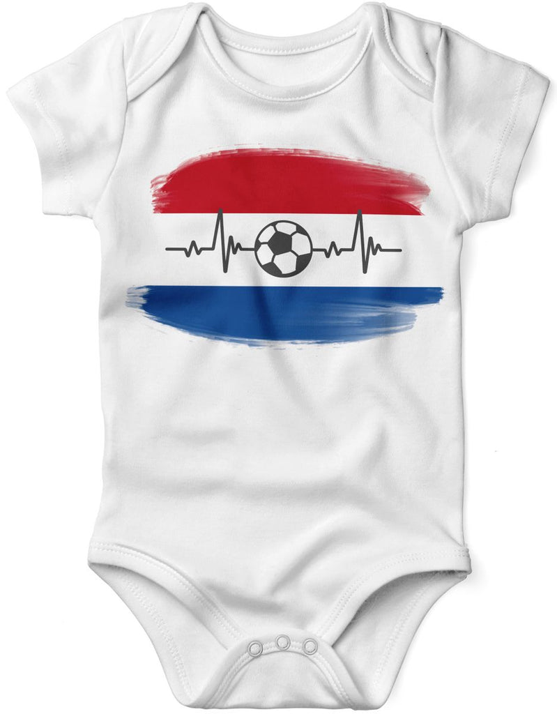 Babybody mit Spruch Niederlande Flagge mit Fussball - von Mikalino