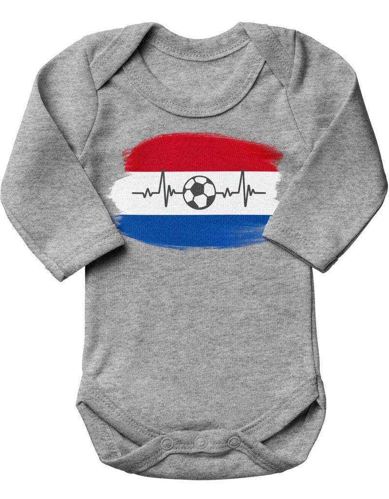 Babybody mit Spruch Niederlande Flagge mit Fussball - von Mikalino