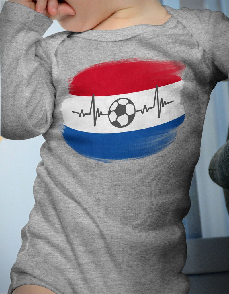 Babybody mit Spruch Niederlande Flagge mit Fussball - von Mikalino