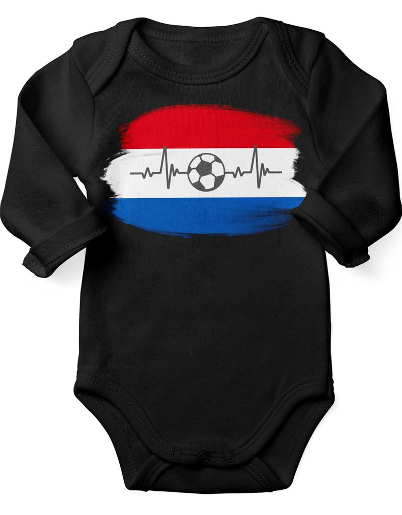 Babybody mit Spruch Niederlande Flagge mit Fussball - von Mikalino