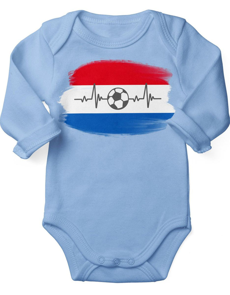 Babybody mit Spruch Niederlande Flagge mit Fussball - von Mikalino