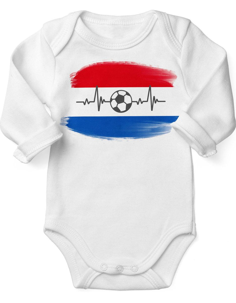 Babybody mit Spruch Niederlande Flagge mit Fussball - von Mikalino