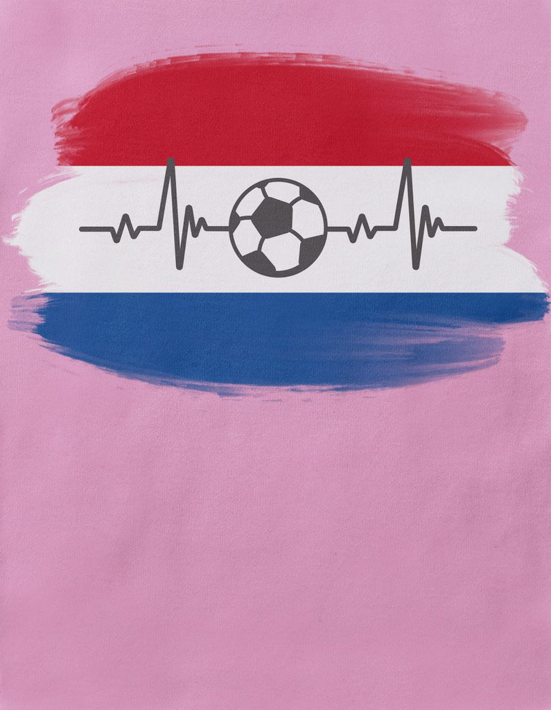 Baby / Kinder T-Shirt mit Spruch Niederlande Flagge mit Fussball - von Mikalino