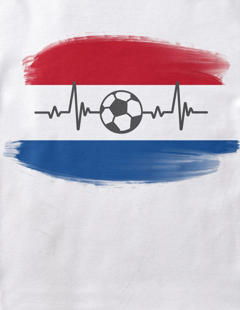 Baby / Kinder T-Shirt mit Spruch Niederlande Flagge mit Fussball - von Mikalino