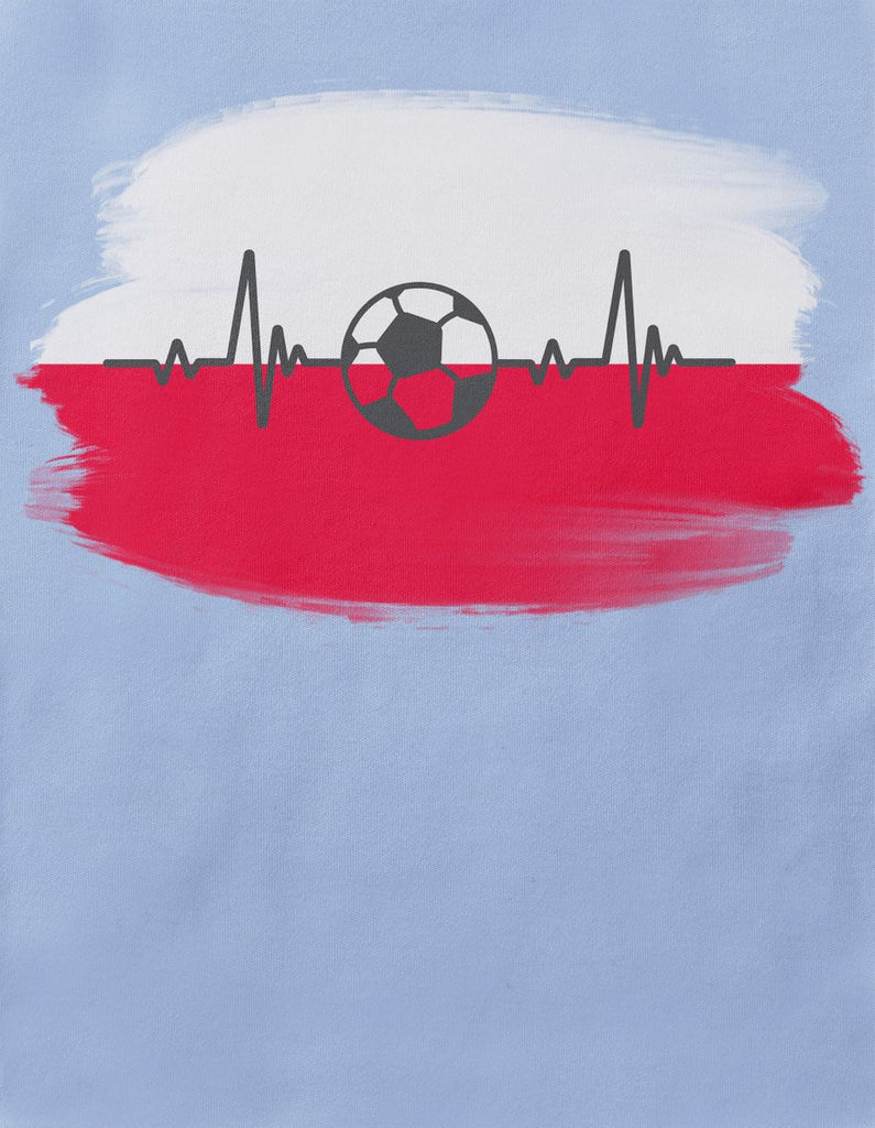 Baby / Kinder T-Shirt mit Spruch Polen Flagge mit Fussball - von Mikalino