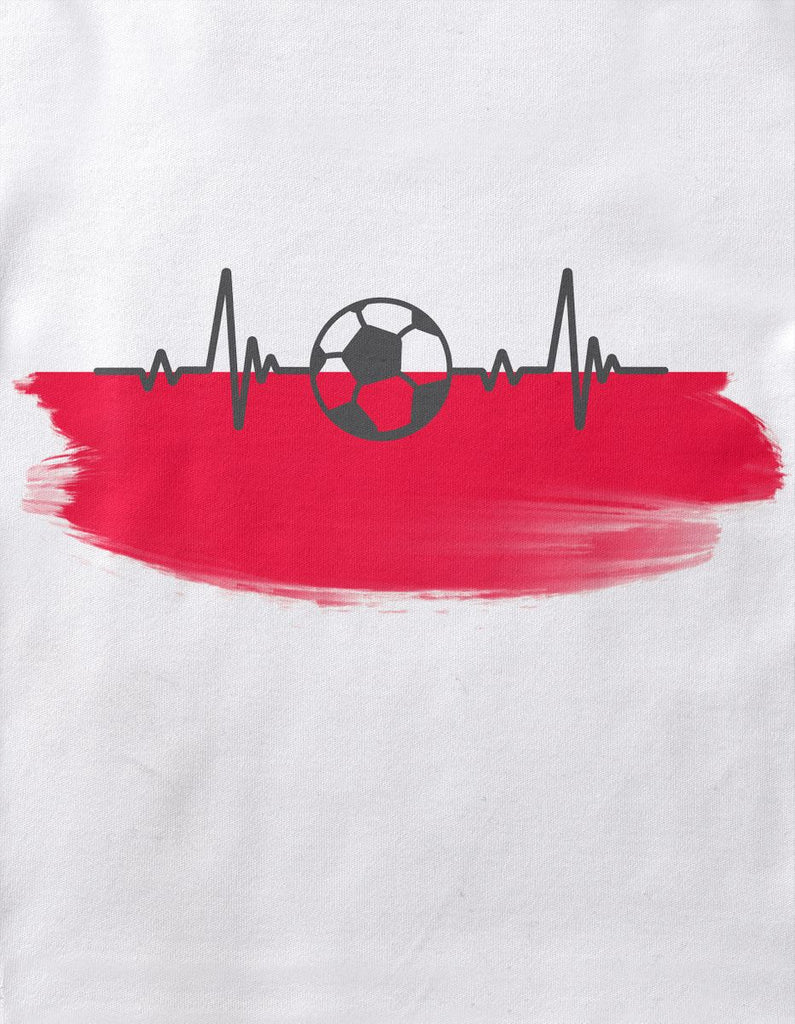 Baby / Kinder T-Shirt mit Spruch Polen Flagge mit Fussball - von Mikalino