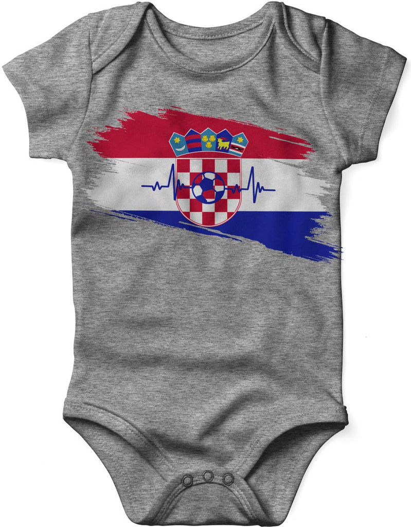 Babybody mit Spruch Kroatien Flagge mit Fussball - von Mikalino