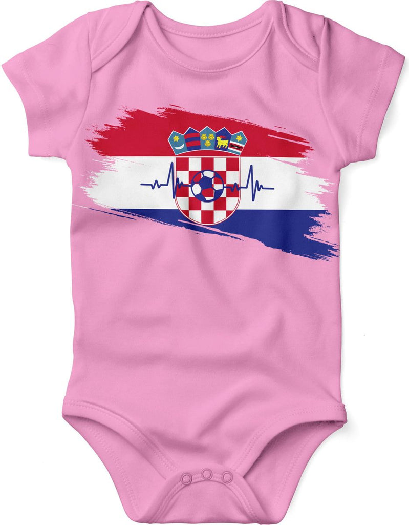 Babybody mit Spruch Kroatien Flagge mit Fussball - von Mikalino