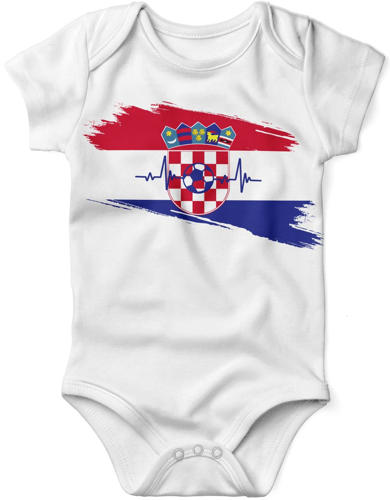 Babybody mit Spruch Kroatien Flagge mit Fussball - von Mikalino