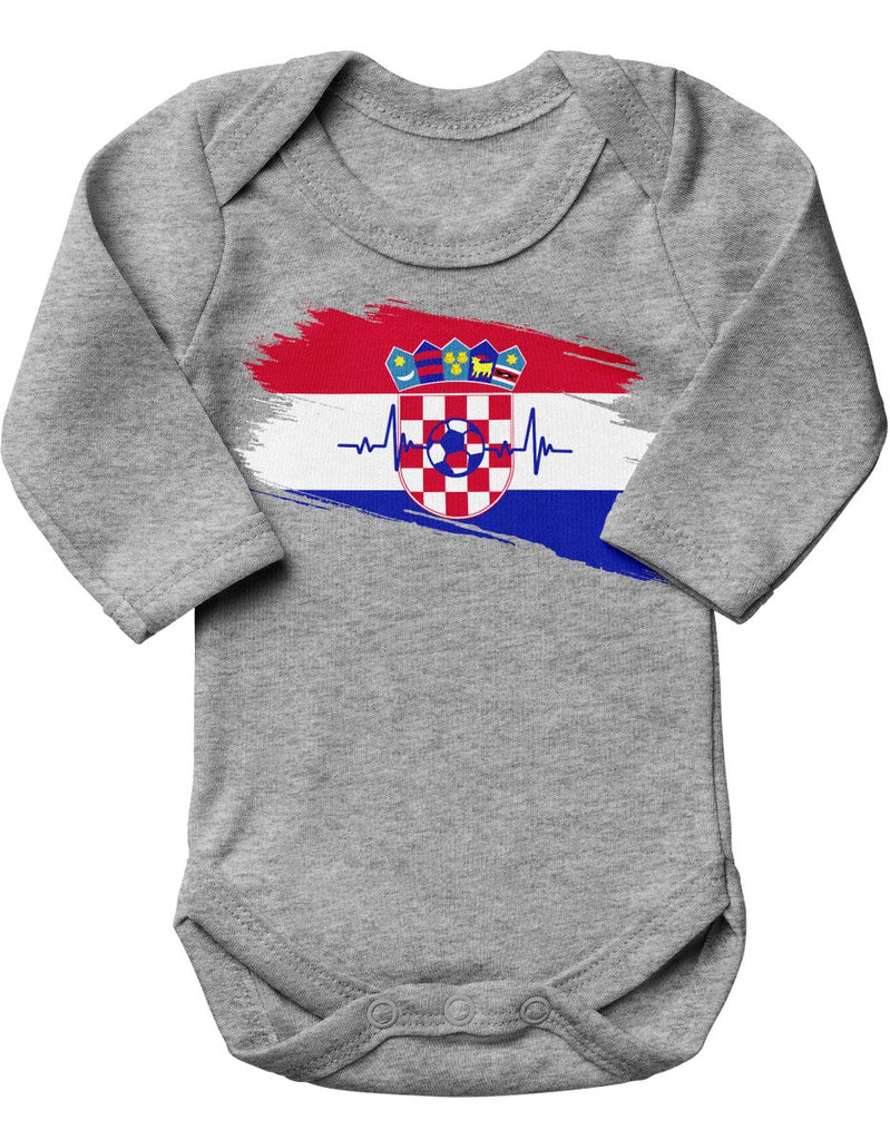 Babybody mit Spruch Kroatien Flagge mit Fussball - von Mikalino