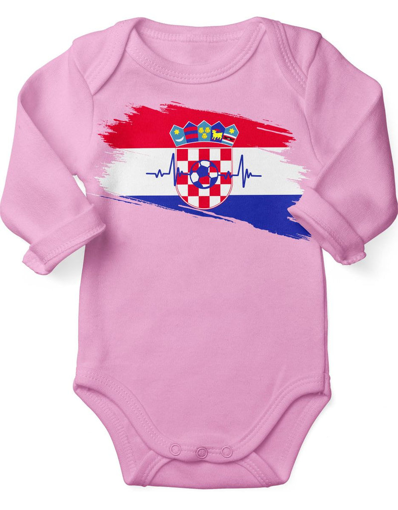 Babybody mit Spruch Kroatien Flagge mit Fussball - von Mikalino