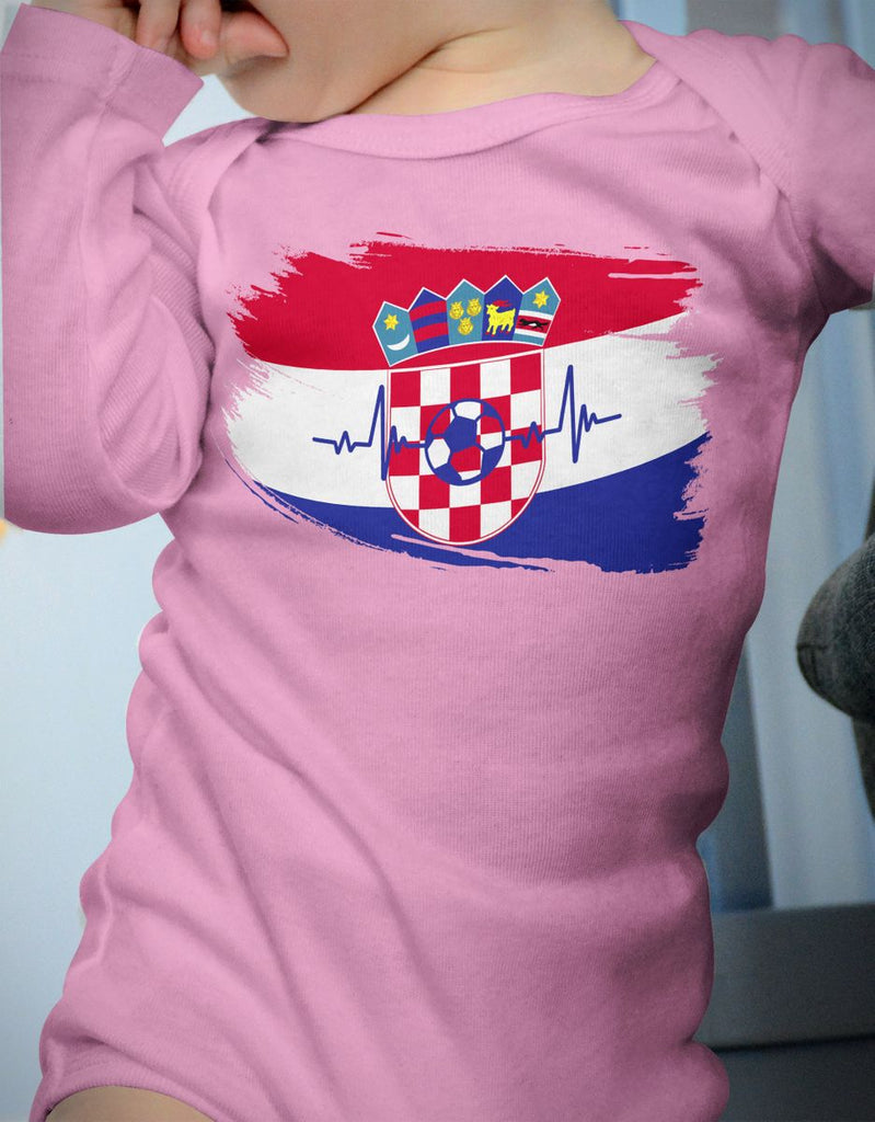 Babybody mit Spruch Kroatien Flagge mit Fussball - von Mikalino