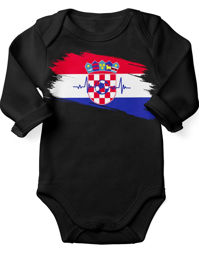 Babybody mit Spruch Kroatien Flagge mit Fussball - von Mikalino