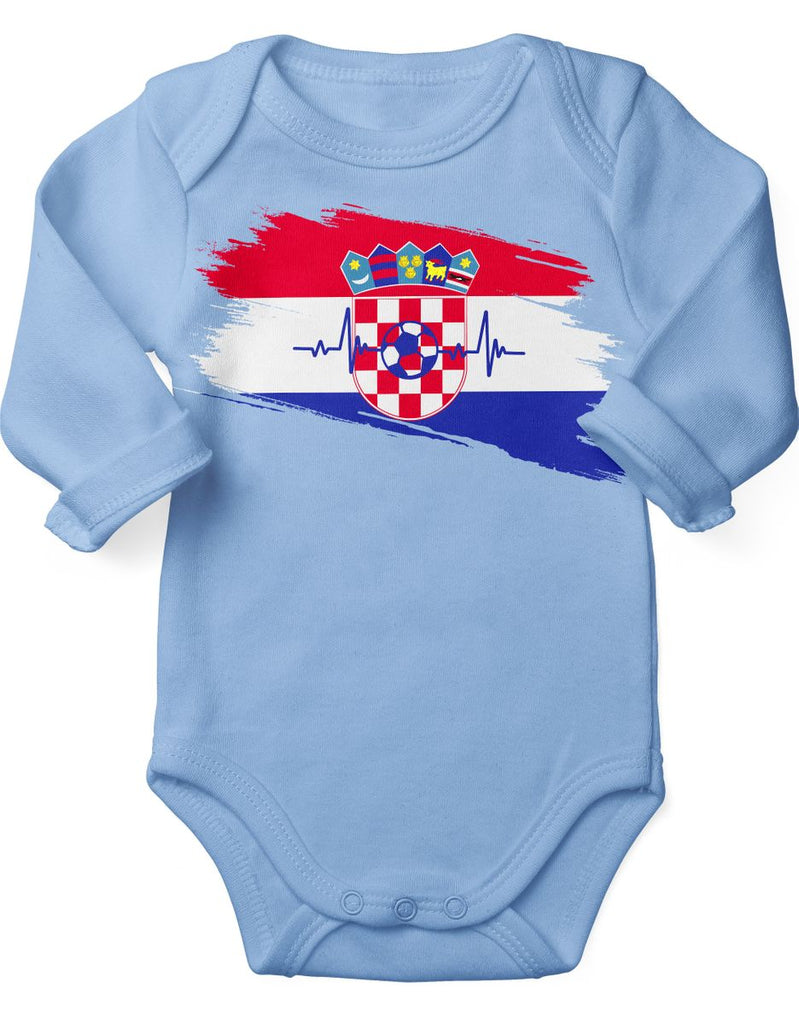 Babybody mit Spruch Kroatien Flagge mit Fussball - von Mikalino