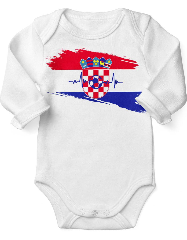 Babybody mit Spruch Kroatien Flagge mit Fussball - von Mikalino