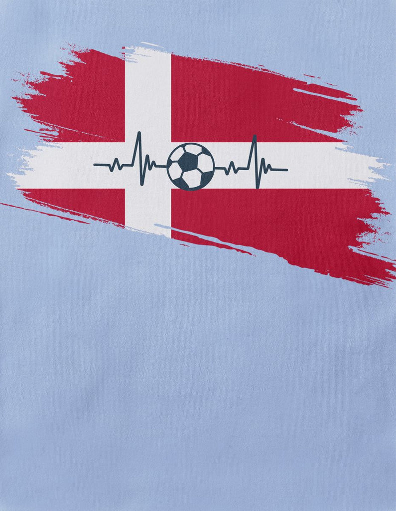 Baby / Kinder Longsleeve mit Spruch Dänemark Flagge mit Fussball - von Mikalino