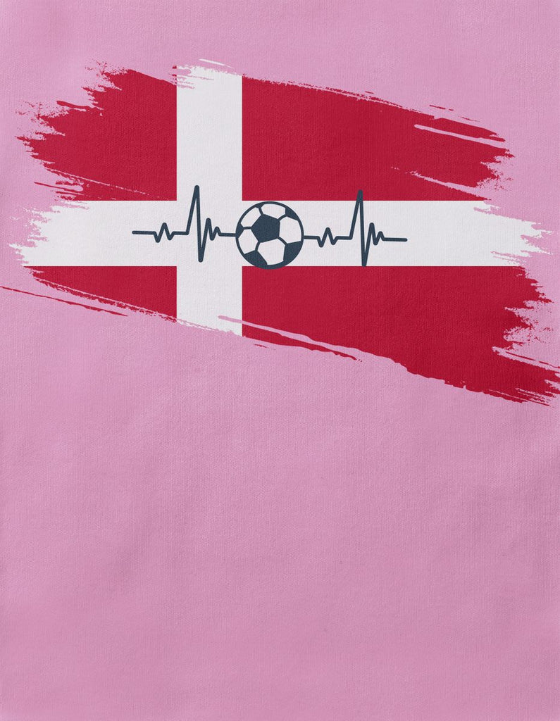 Baby / Kinder T-Shirt mit Spruch Dänemark Flagge mit Fussball - von Mikalino