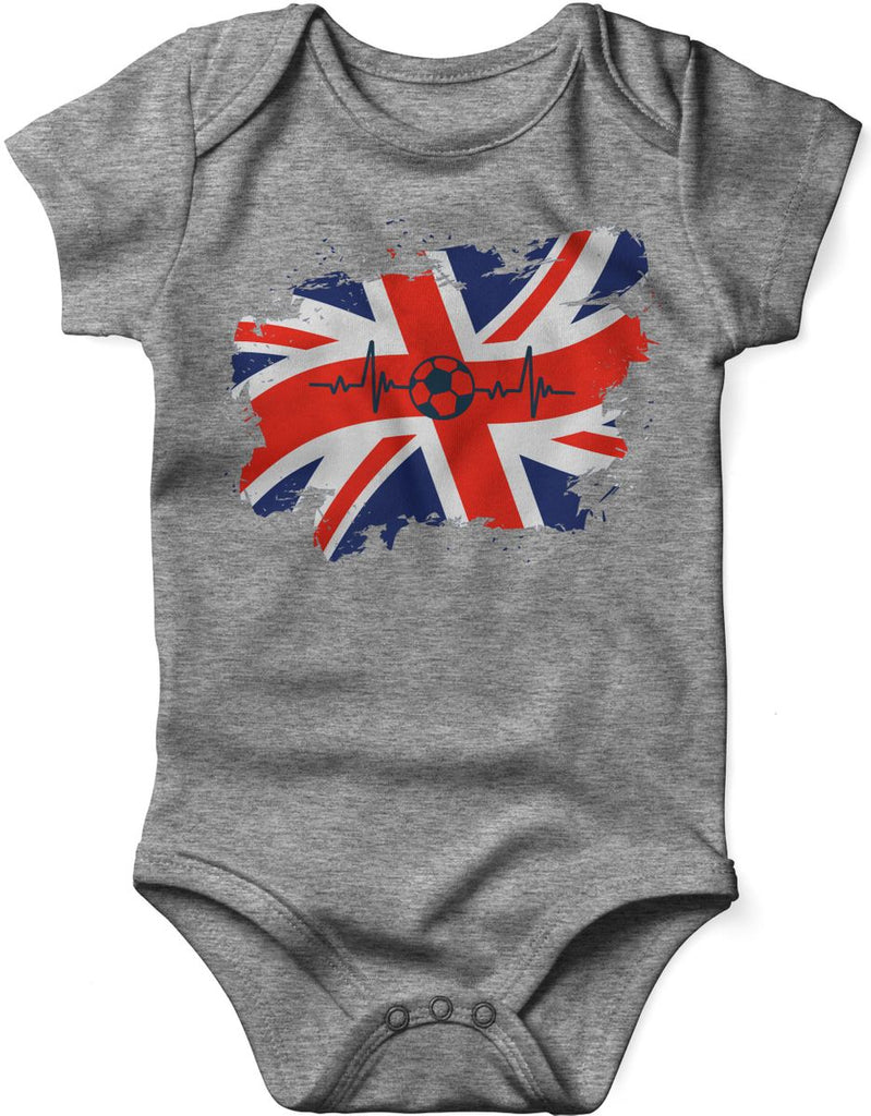 Babybody mit Spruch England Flagge mit Fussball - von Mikalino