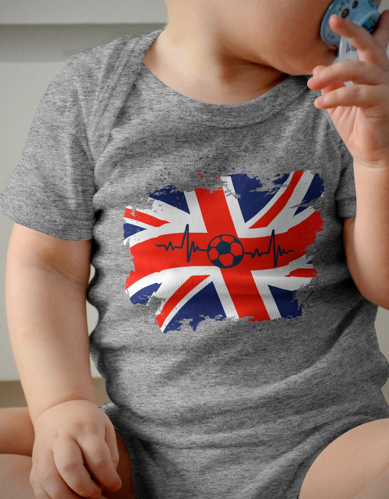 Babybody mit Spruch England Flagge mit Fussball - von Mikalino