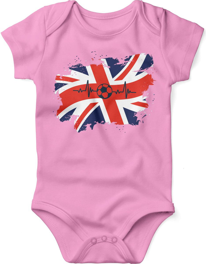 Babybody mit Spruch England Flagge mit Fussball - von Mikalino