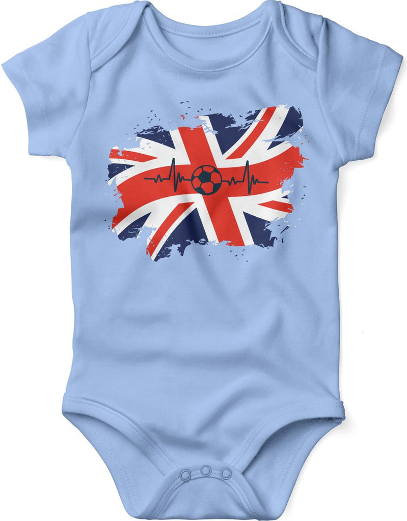 Babybody mit Spruch England Flagge mit Fussball - von Mikalino