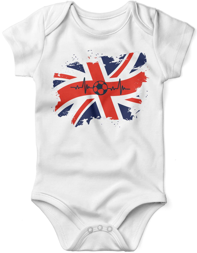 Babybody mit Spruch England Flagge mit Fussball - von Mikalino