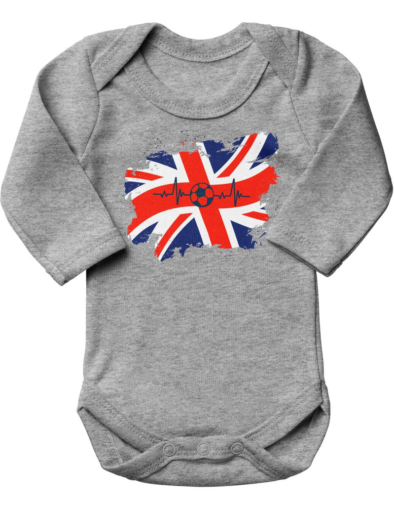 Babybody mit Spruch England Flagge mit Fussball - von Mikalino